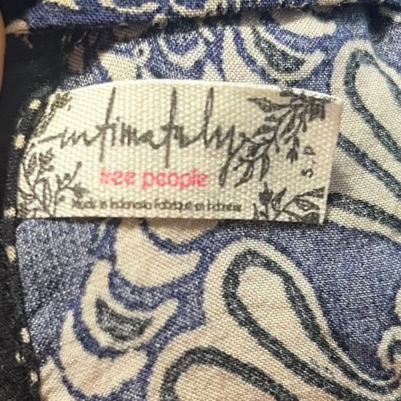 FREE PEOPLE INTIMATELY Beaux Slip Dress Blue Size Small Mock Neck Open Back - Picture 7 of 10